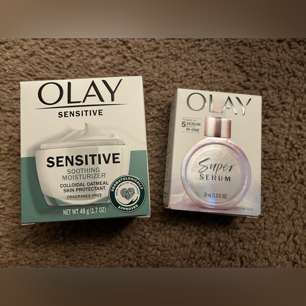 2 Brand New Olay Sensitive Soothing Moisturizer & Olay Super Serum